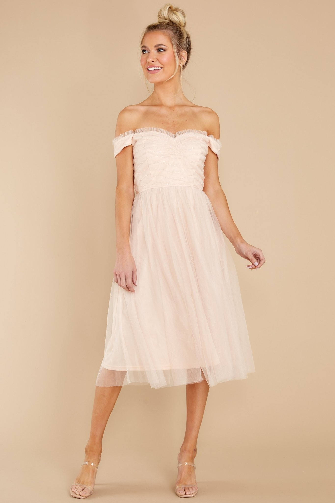 Change The Tune Blush Midi Dress | Red Dress 