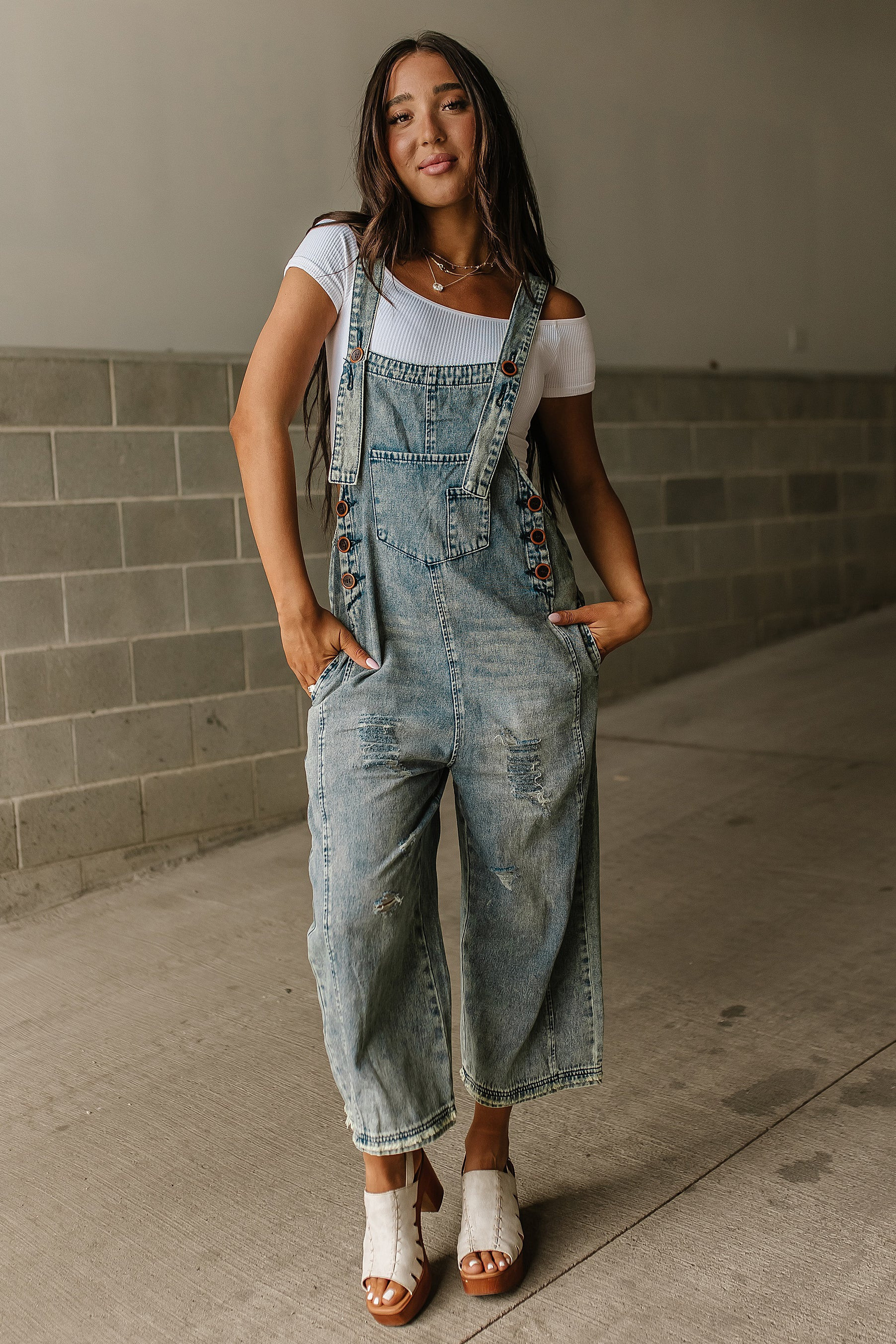 PREORDER: Corina Distressed Overalls | Mindy Mae's Market