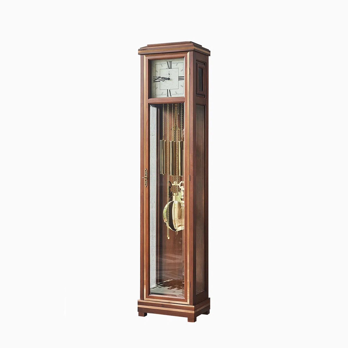 77.17"Simple and retro brown floor clock base pendulum clock | Wayfair North America