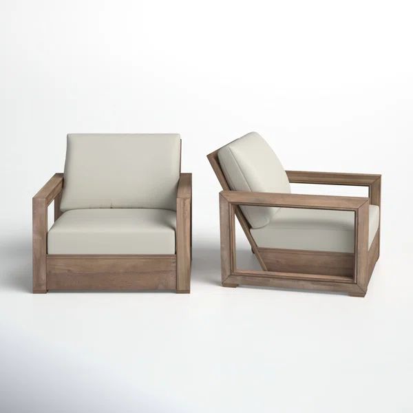 Donnie Acacia Outdoor Lounge Chair (Set of 2) | Wayfair North America