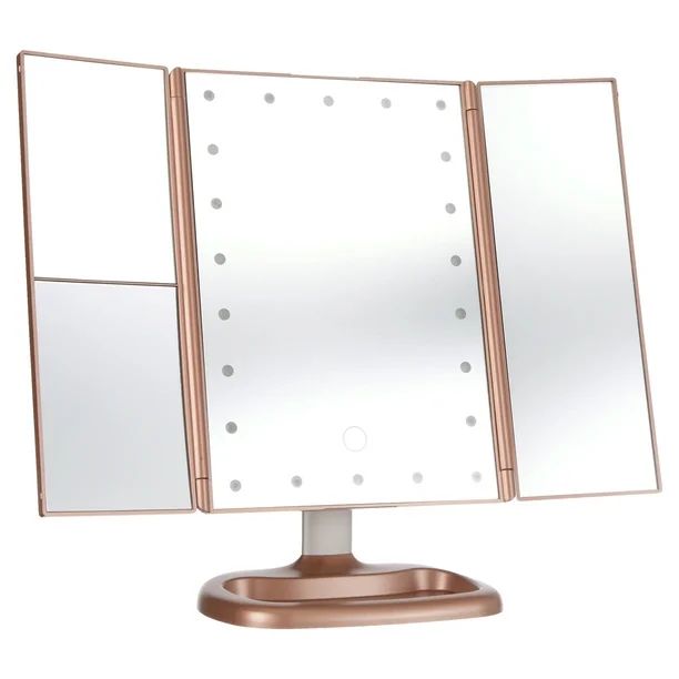 SUGIFT Makeup Mirror Vanity Mirror with 22 LED Lights, 1x 2X 3X 10X Magnification, Lighted Makeup... | Walmart (US)