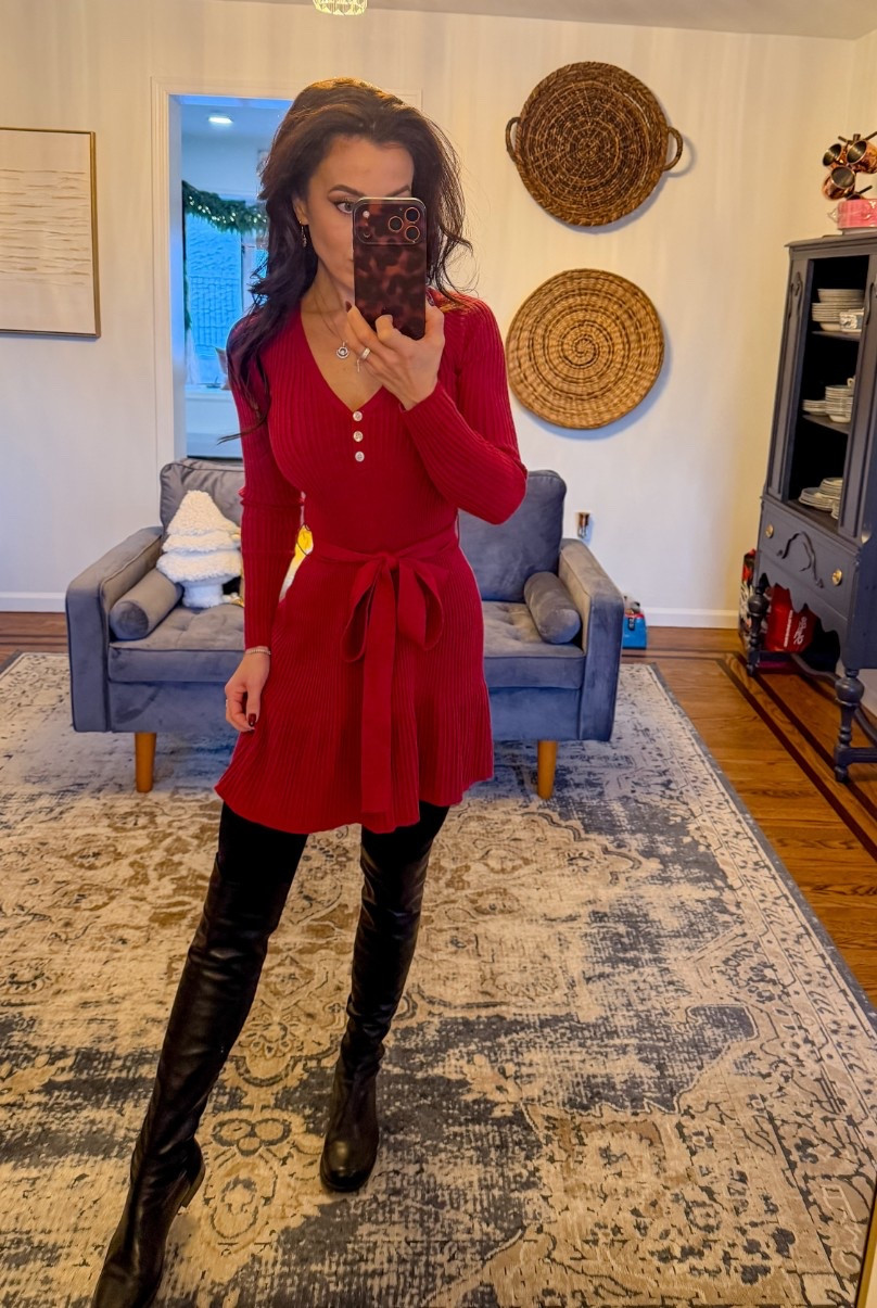 Holiday dress. Christmas fashion. Winter fashion. sweater dress  

#LTKFindsUnder100 #LTKHoliday #LTKSeasonal
