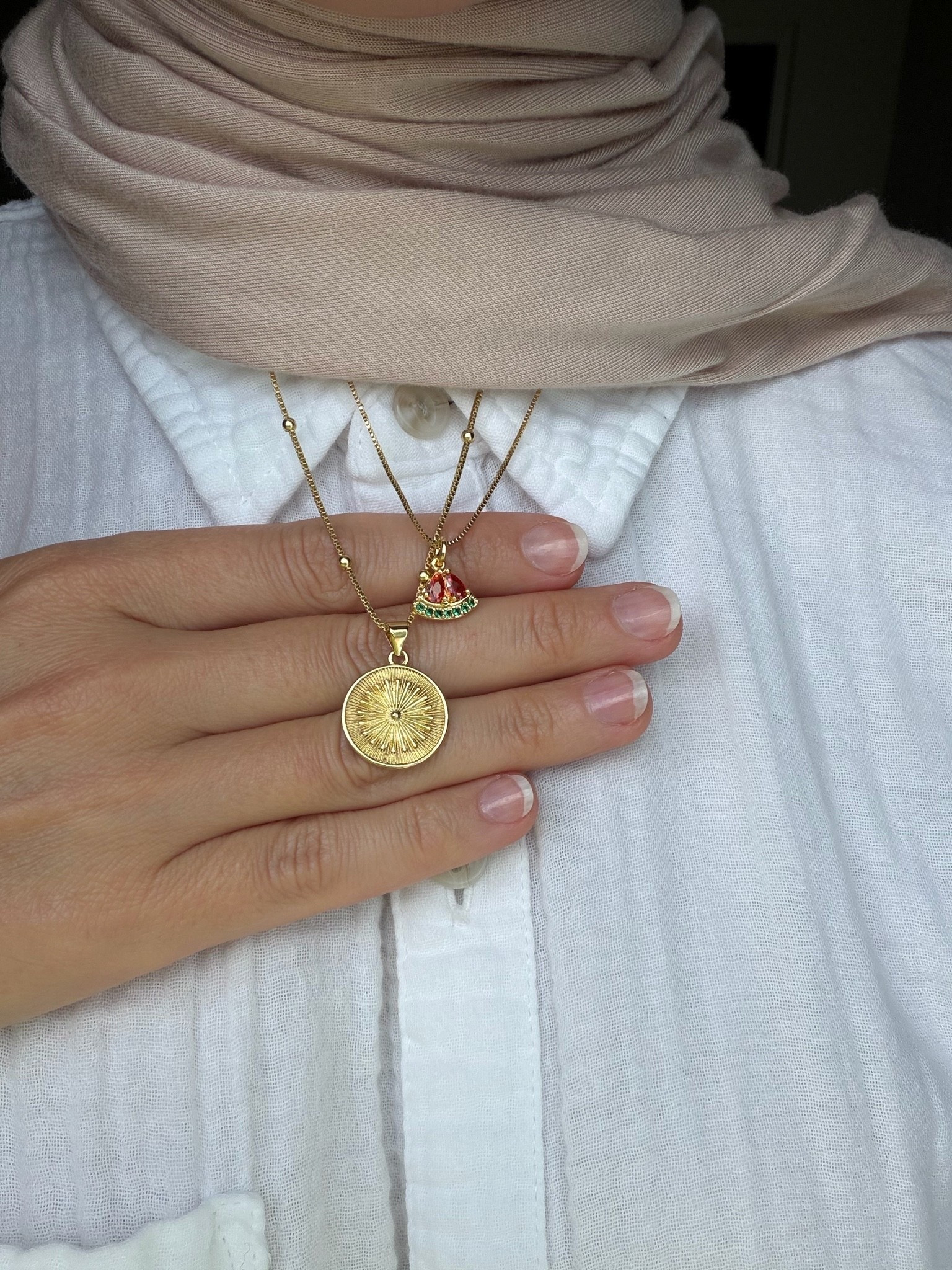 Layering necklaces