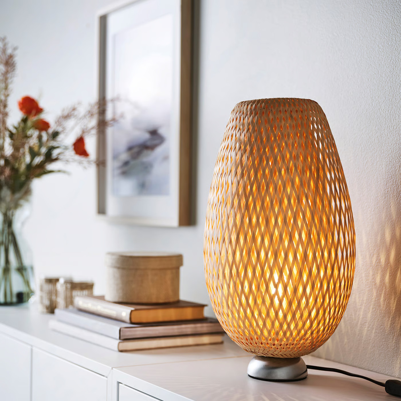 IKEA BÖJA table lamp, bamboo/handmade, Max.: 75 W | IKEA US