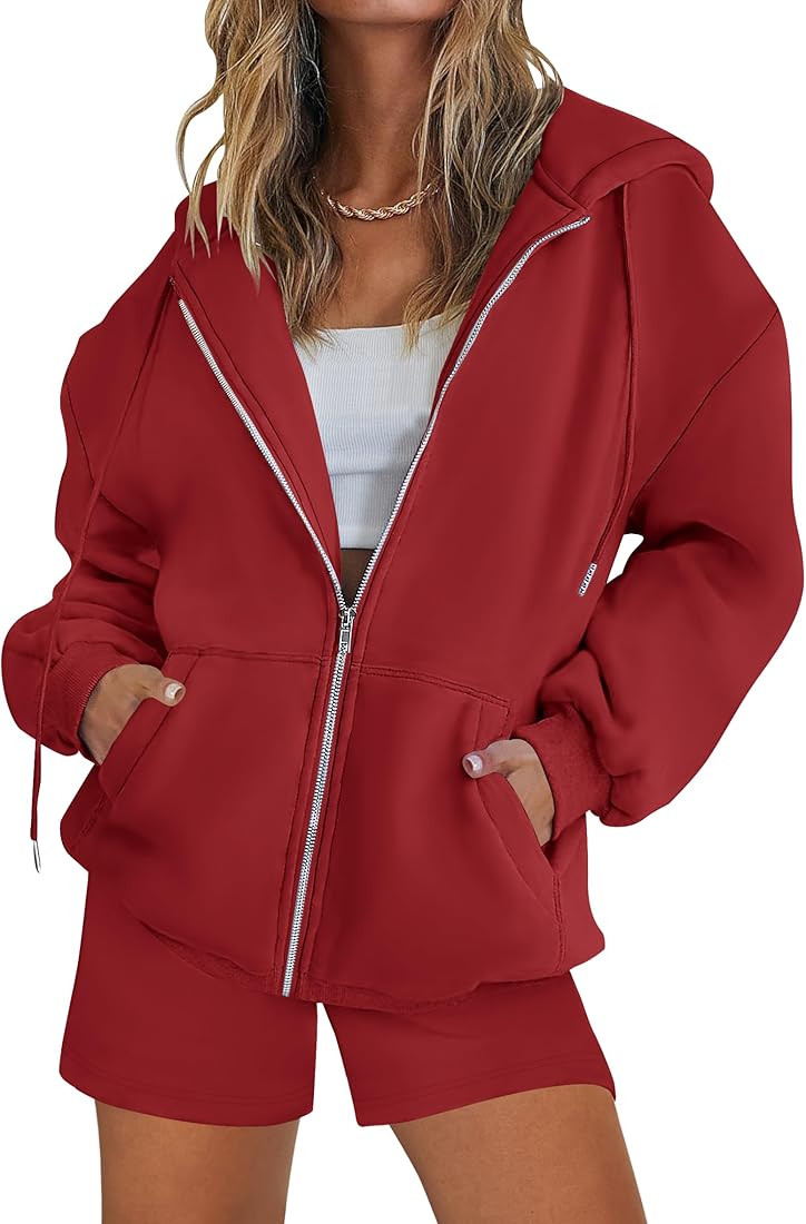 ZESICA Women's Two Piece Outfits Casual Long Sleeve Zipper Hoodie Tracksuit Sweatsuit Workout Set... | Amazon (US)