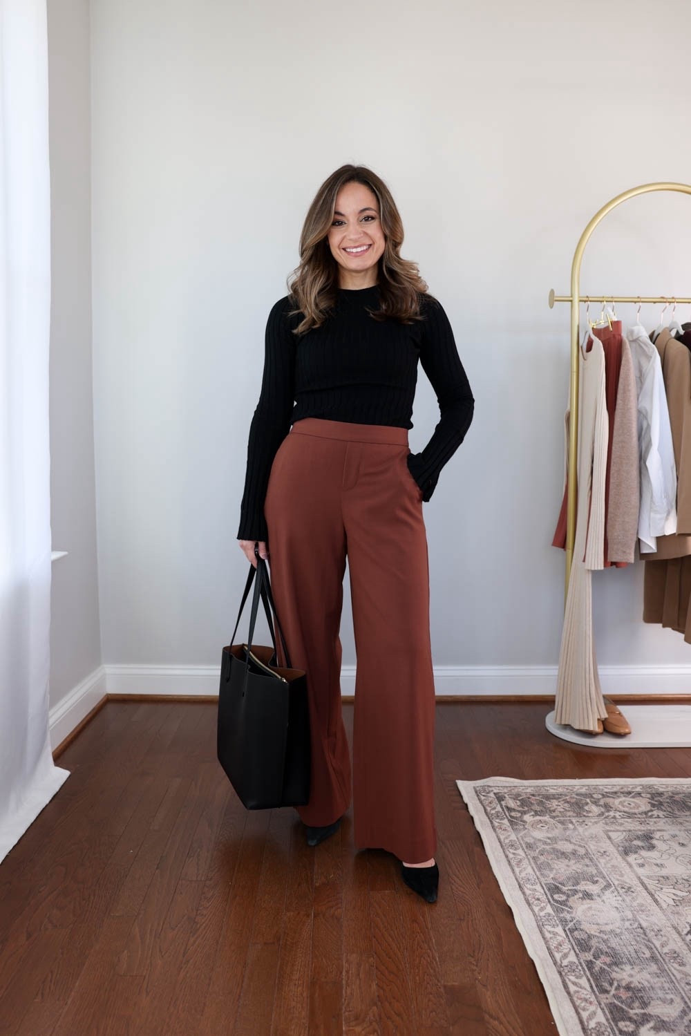 2025 fall workwear capsule series: auburn pants eight ways! 

Black top (Quince): xs 
Auburn pants (BR Factory): petite 00 / 10” rise / 29” inseam (I can only wear with heels) 

*beige heels links are a slightly different color.

My measurements for reference: I’m 4’10” and 105lbs. My bust, waist, and hip measurement is 32”, 24”, and 36”.

#LTKWorkwear #LTKPetite