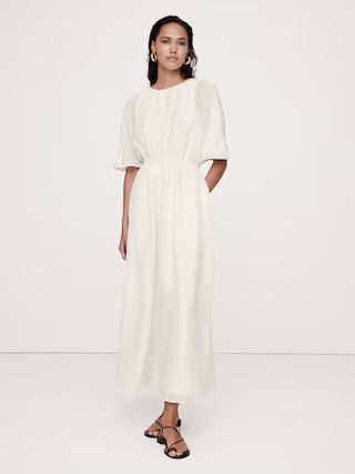 Linen-Silk Cut-Out Maxi Dress | Banana Republic (US)