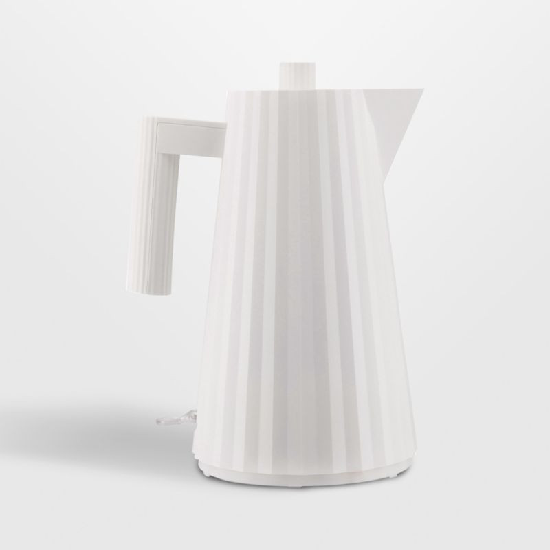 Alessi Plissé White Electric Kettle | Crate & Barrel | Crate & Barrel