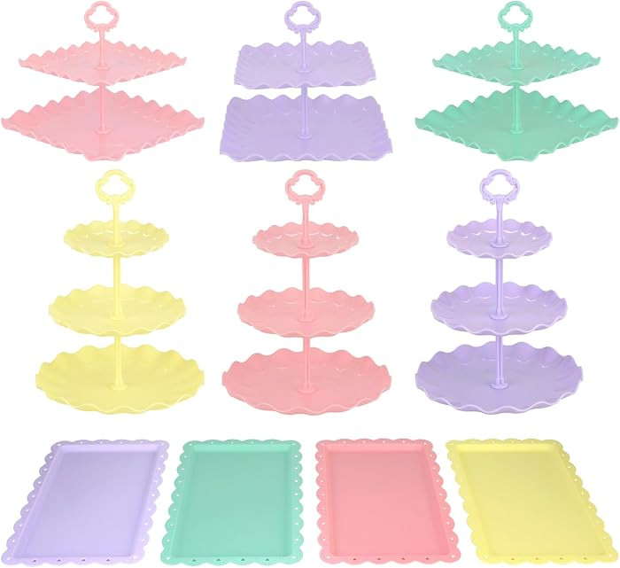 Pack of 11 NWK Cupcake Stand Set with Table Cloth (Colorful) | Amazon (US)