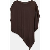 Zara - Asymmetric Knit Jumper - Brown - M - Woman | Zara US