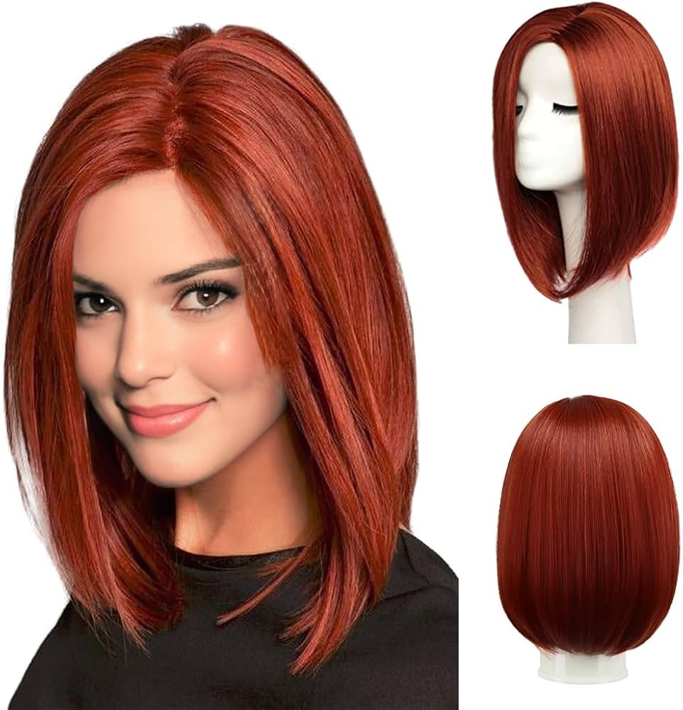 BESTUNG Red Bob Wigs for Women Short Straight Red Wig Side Part Synthetic Hair Costume Wigs for C... | Amazon (US)