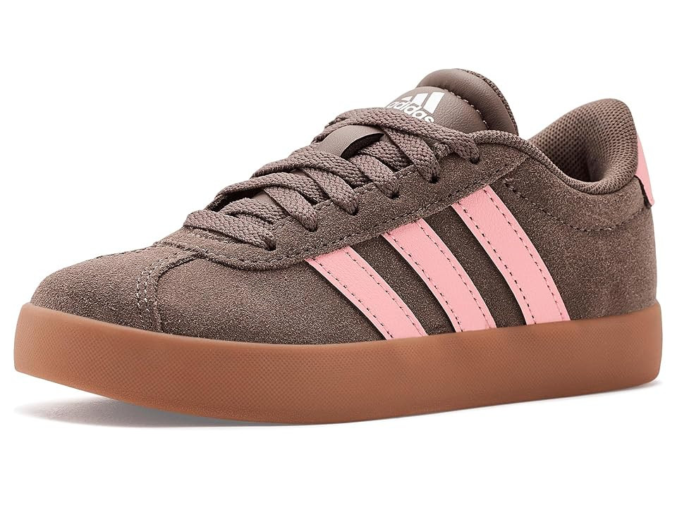adidas Kids VL Court 3.0 Shoes (Little Kid/Big Kid) Kids Shoes Earth Strata/Semi Frozen Turbo/Amber Gum: 5.5 Big Kid M, Textile | Zappos