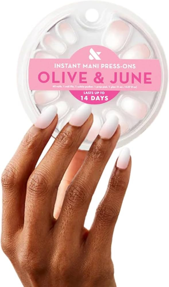 Olive & June Instant Mani Press On Nails (Glue) | 42 Fake Nails, 21 Sizes | Non-Toxic, Long-Lasti... | Amazon (US)