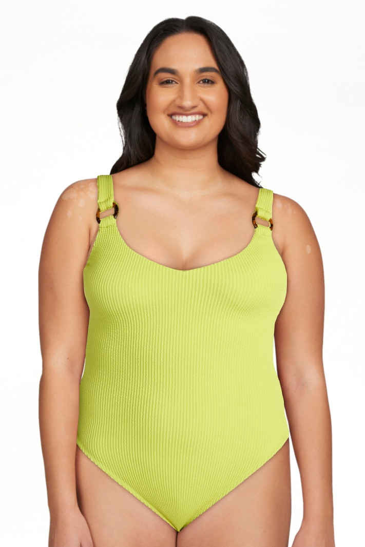 Time and Tru Women's and Women’s Plus Crinkle Plunge One-Piece Swimsuit, Sizes XS-3X | Walmart (US)