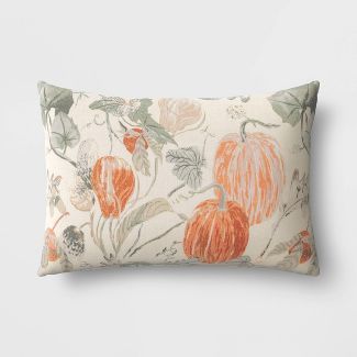 Pumpkin Lumbar Throw Pillow Cream/Orange - Threshold&#8482; | Target