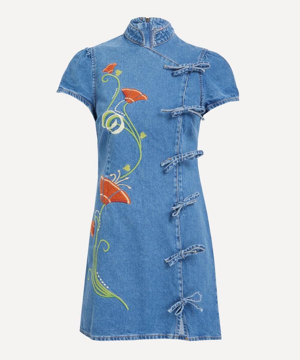 Women's Harlow Denim Embroidered Mini-Dress | Liberty London (US)