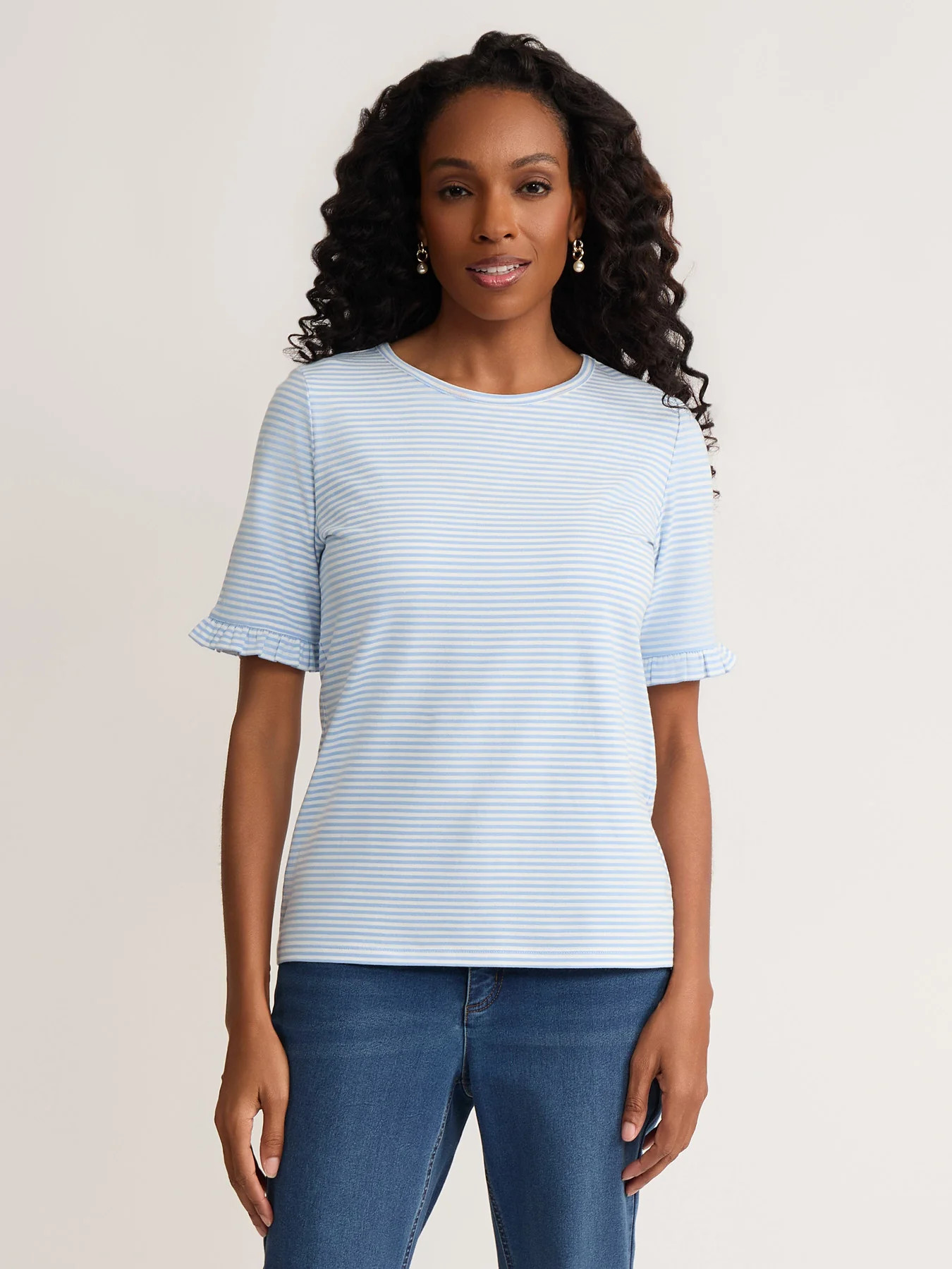 Elbow Ruffle Sleeve Top | Jones New York
