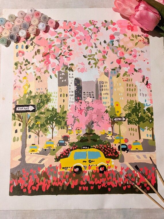NYC Spring Cherry Blossom Flowers New York City by Joy Laforme | Etsy | Etsy (US)