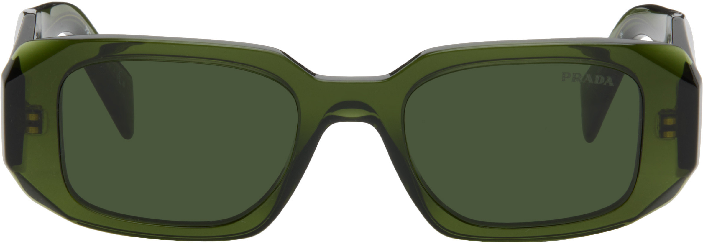 Prada Eyewear Green 'Prada Symbole' Sunglasses | SSENSE