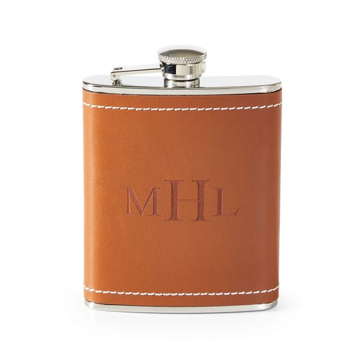 Leather Wrapped Flask | Mark and Graham