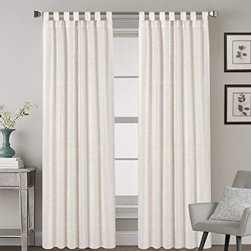 H.VERSAILTEX Tab Top Natural Linen Blended Airy Curtains for Living Room Home Decor Soft Rich Mat... | Amazon (US)