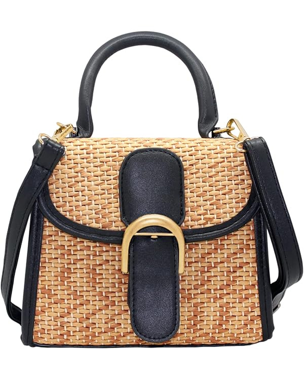 boshiho Retro Straw Woven Handbag Womens Small Cross Body Bag Shoulder Messenger Satchel | Amazon (US)