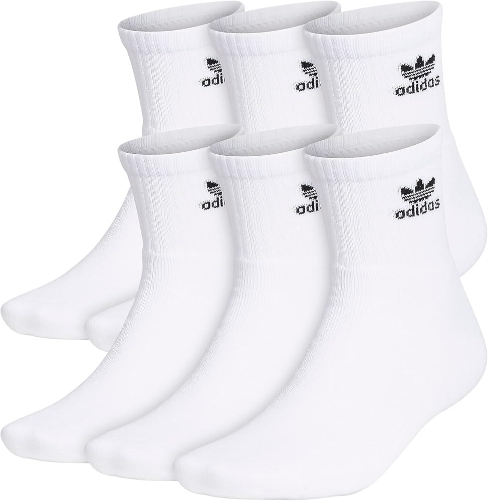 adidas Originals Trefoil Quarter Socks (6-Pair) | Amazon (US)