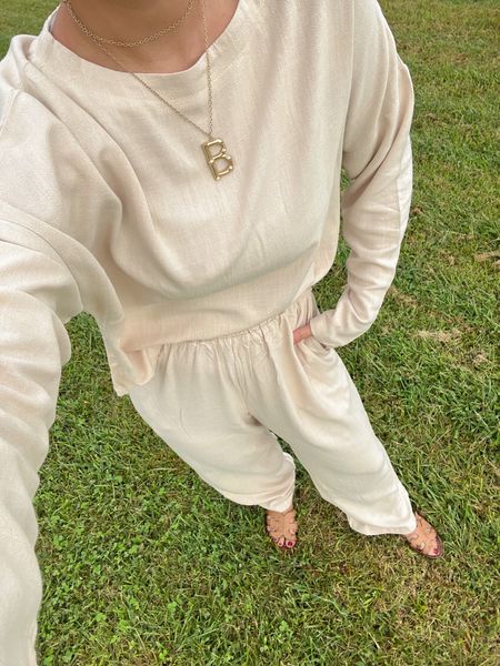 Linen matching set from Amazon! Wearing a medium. Comes in other color options, under $50. So perfect for transitioning into autumn!! 


#LTKSeasonal #LTKstyletip #LTKfindsunder50