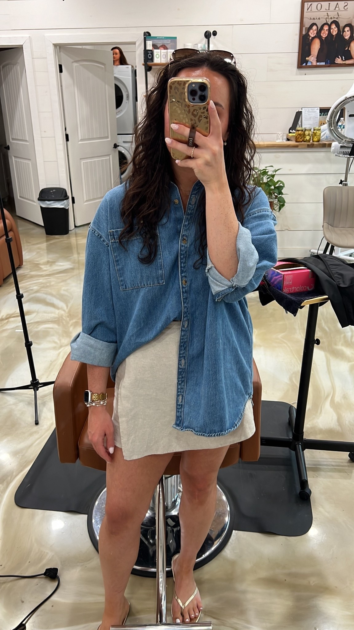 denim size L 
skort size M 
