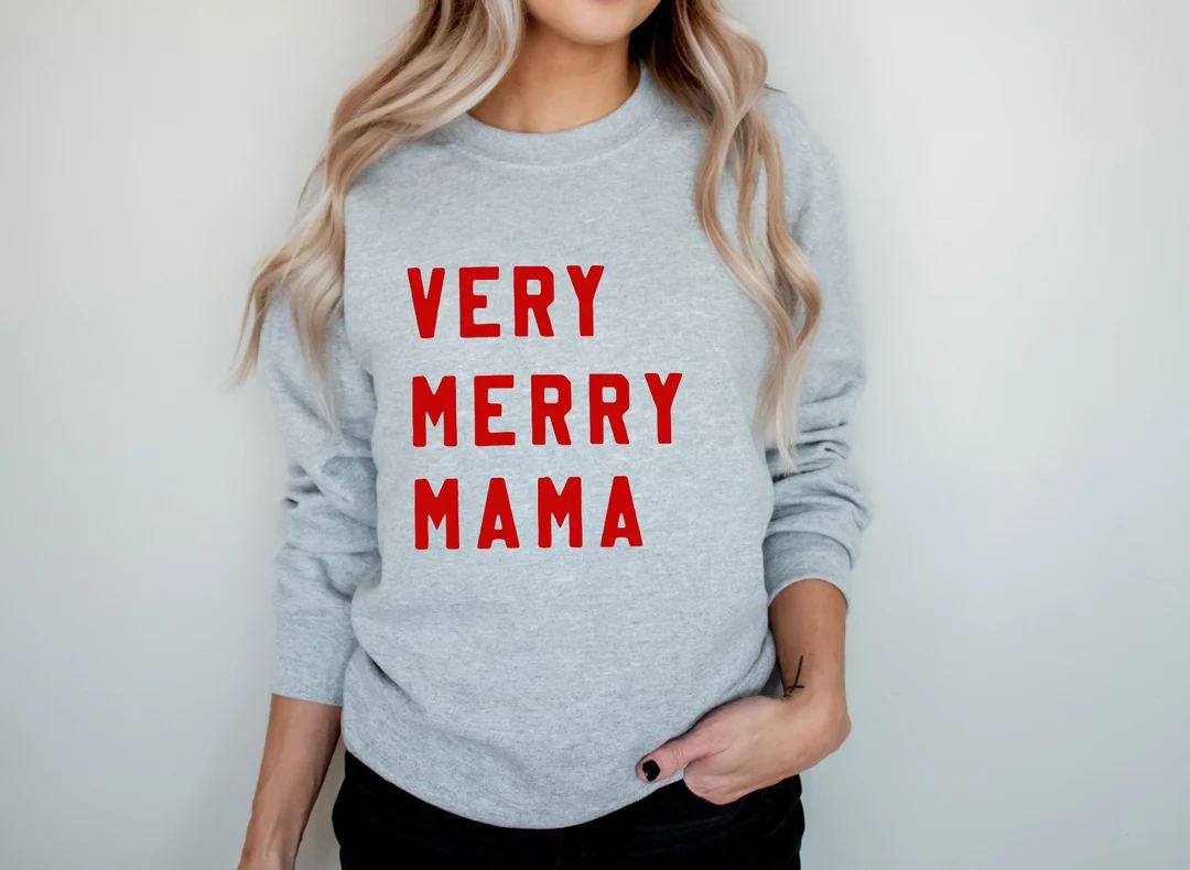 Very Merry Mama Sweatshirt Holiday Sweatshirt Christmas - Etsy | Etsy (US)