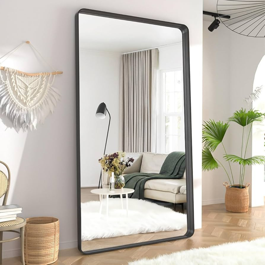 Koonmi Full Length Mirror, 31"x71" Black Deep Framed Floor Mirror Wall Mounted Mirror Dressing Mi... | Amazon (US)