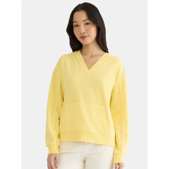 Time and Tru Women's Split Neck Hoodie, Sizes XS-XXXL | Walmart (US)