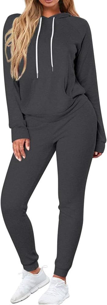 Selowin Women Casual Sweatsuit Pullover Hoodie Sweatpants Sport Outfits Jogger Set | Amazon (US)