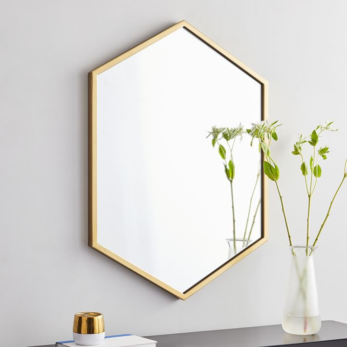 Metal Frame Hexagon Mirror - 24"W x 34"H | West Elm (US)