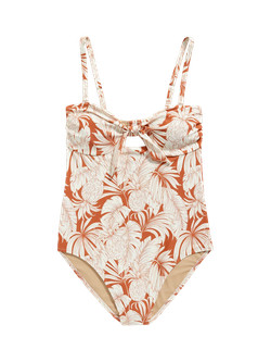 Tie-Front Keyhole Bandeau-Style One-Piece Swimsuit for Women | Old Navy (US)