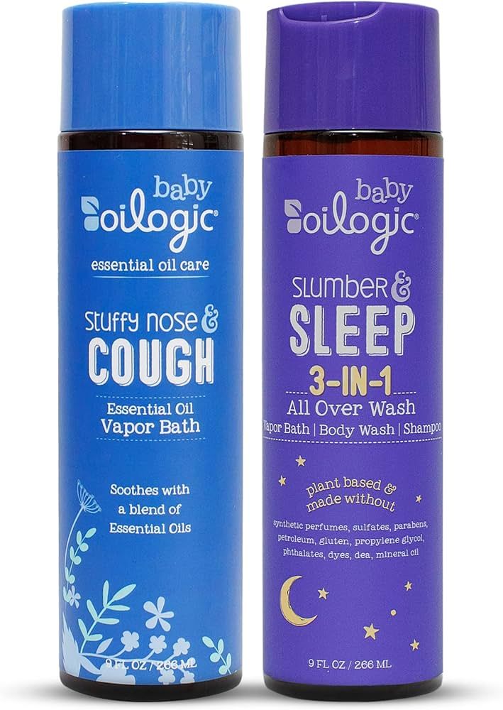 Oilogic Baby Vapor Bath Relief for Babies & Toddlers Bundle - 2-Pack (Slumber & Sleep, Stuffy Nos... | Amazon (US)