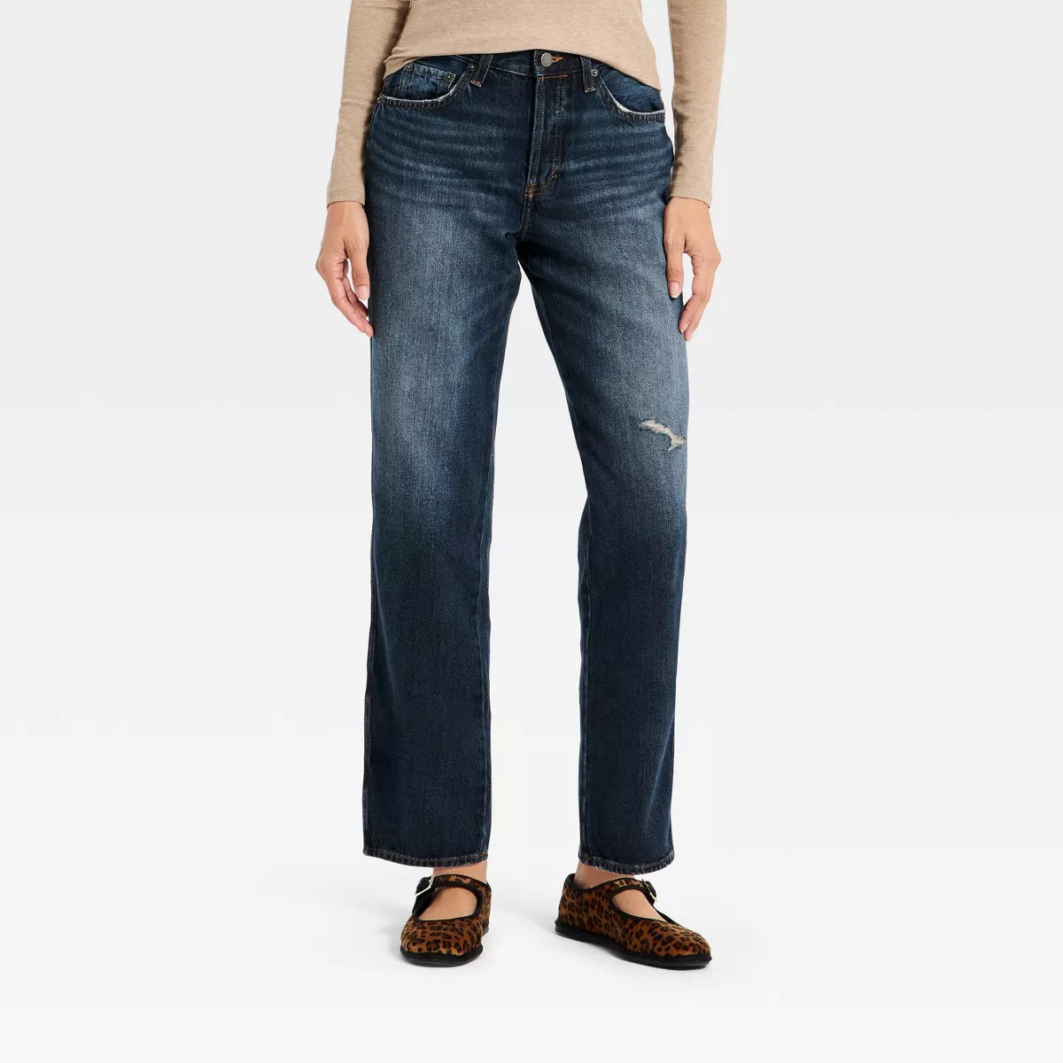 Women's Mid-Rise Boyfriend Jeans - Universal Thread™ Dark Blue 4 | Target