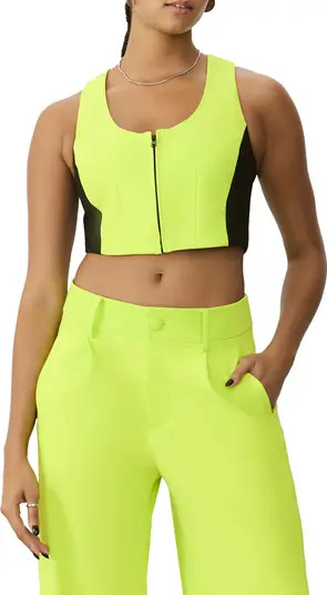 Luxe Colorblock Crop Zip-Up Vest | Nordstrom