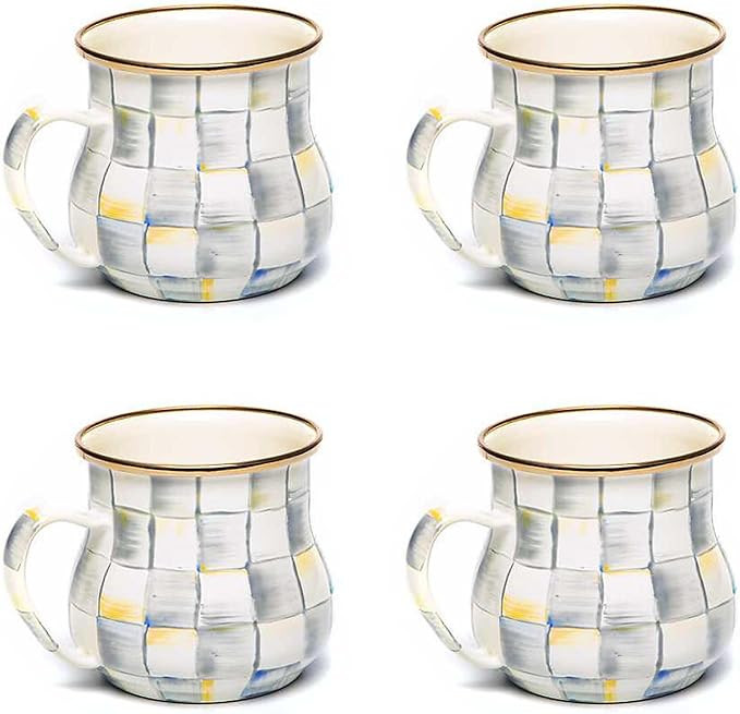 MACKENZIE-CHILDS Enamel Mug, Cute Enamelware Coffee and Tea Mug, Unique Drinkware, 16 Ounces, Gra... | Amazon (US)
