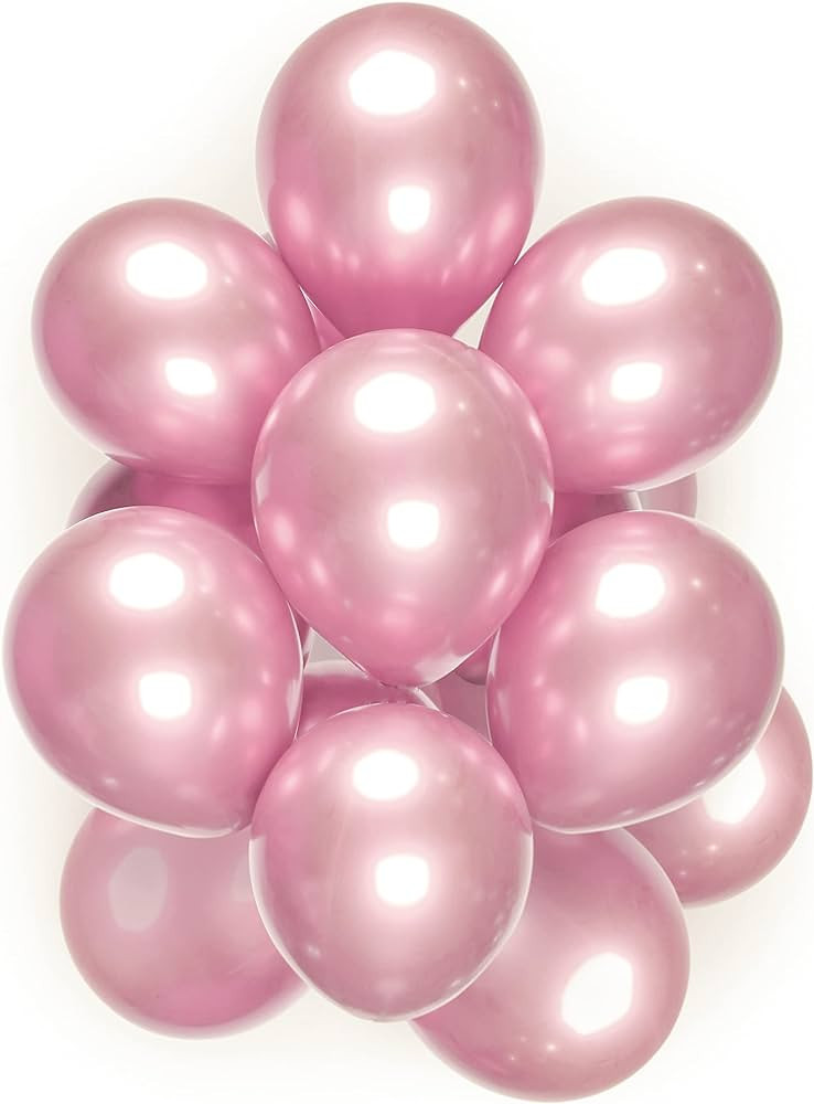 Light Pink Metallic Balloons，12inch（50pcs）Chrome Latex Pink Balloons,Tiffany Metallic ballo... | Amazon (US)
