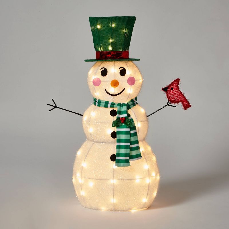 35" Tinsel Fabric Snowman Novelty Sculpture Light - Wondershop™ | Target