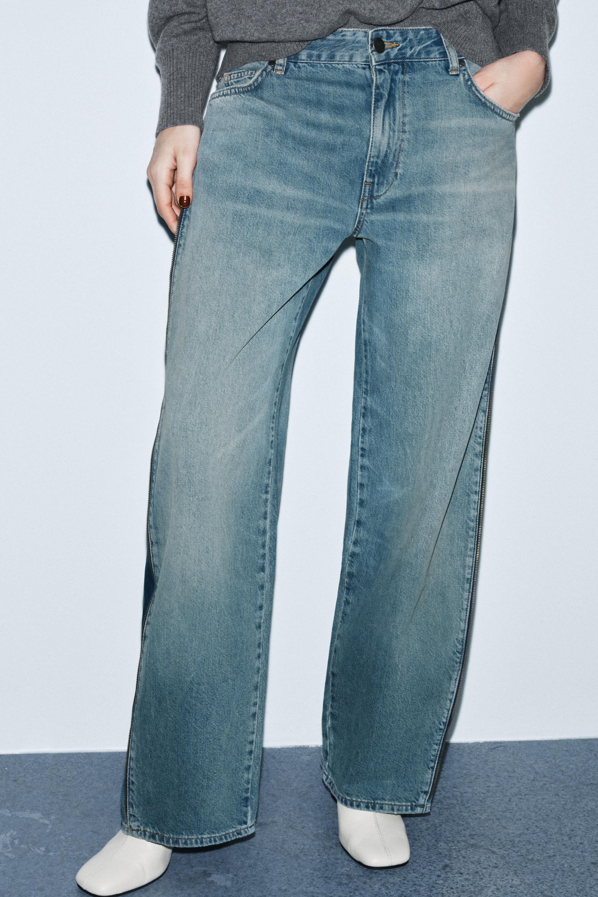 ZW COLLECTION MID-WAIST ZIP JEANS LIMITED EDITION | Zara AU