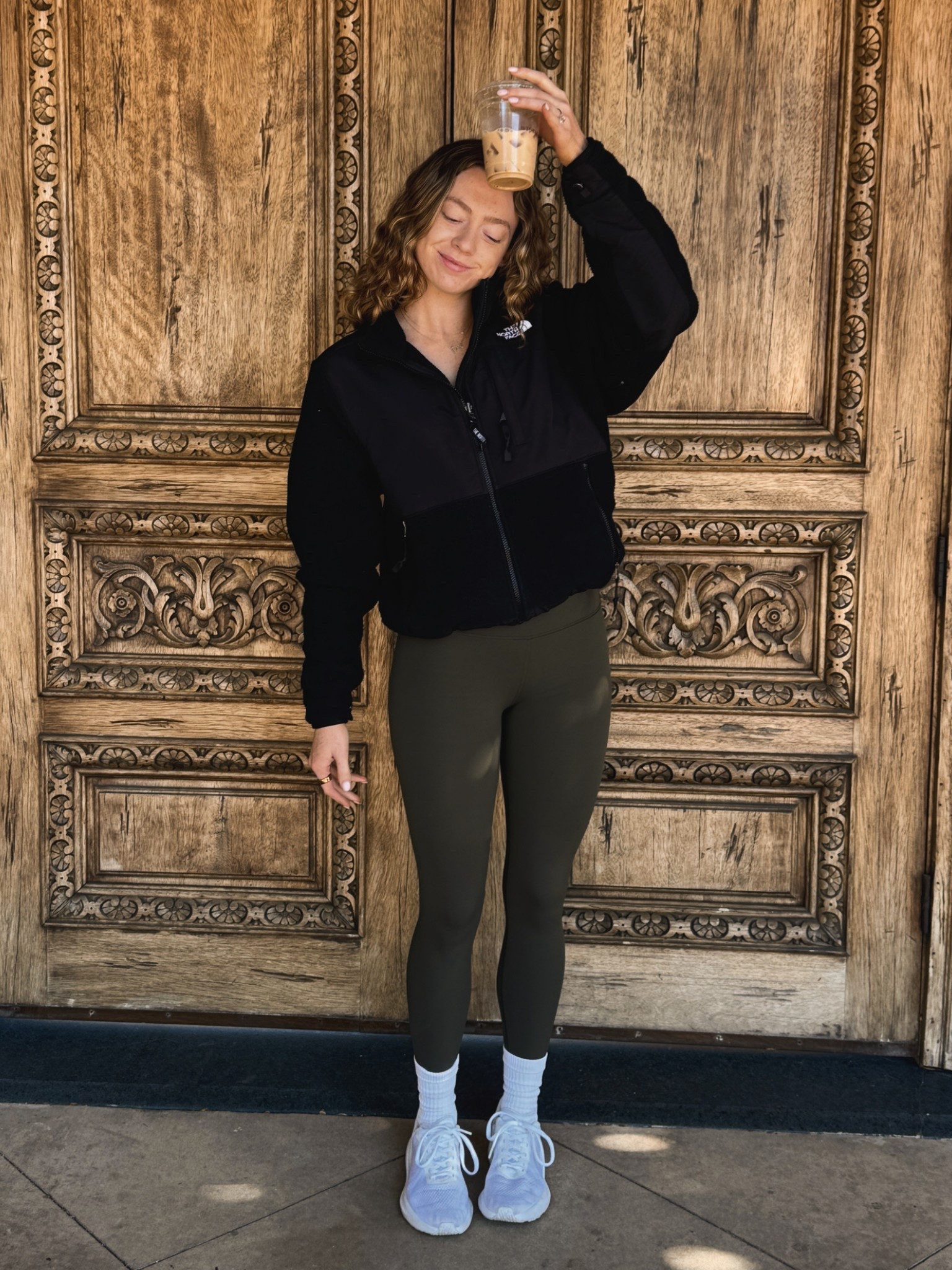 Spring walk outfit - I love this retro north face fleece jacket!
Legginga & Bra: XS in Kale
Jacket: XS

#LTKSeasonal