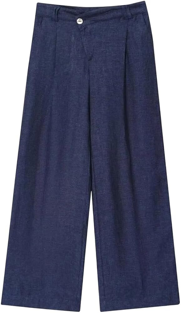 Women's Set O Neck Vest Straight Loose Button Pants Casual Office Summer Set | Amazon (US)