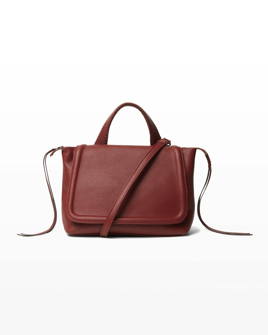 Callista Medium Grained Leather Top-Handle Bag | Neiman Marcus
