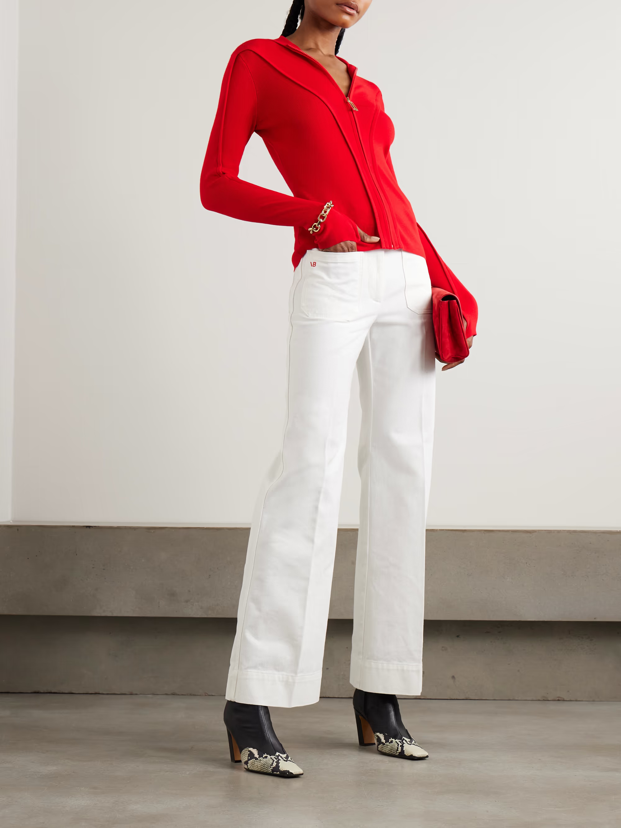 Alina embroidered high-rise wide-leg jeans | NET-A-PORTER (US)