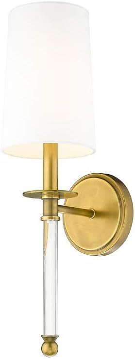 Z-Lite 1 Light Wall Sconce 808-1S-RB-WH, Brass | Amazon (US)