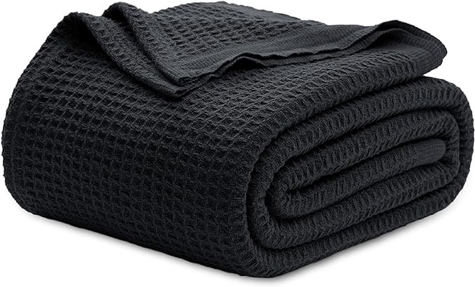 Bedsure 100% Cotton Blanket Queen Size for Bed - Breathable and Soft, Waffle Weave Blanket for Su... | Amazon (US)
