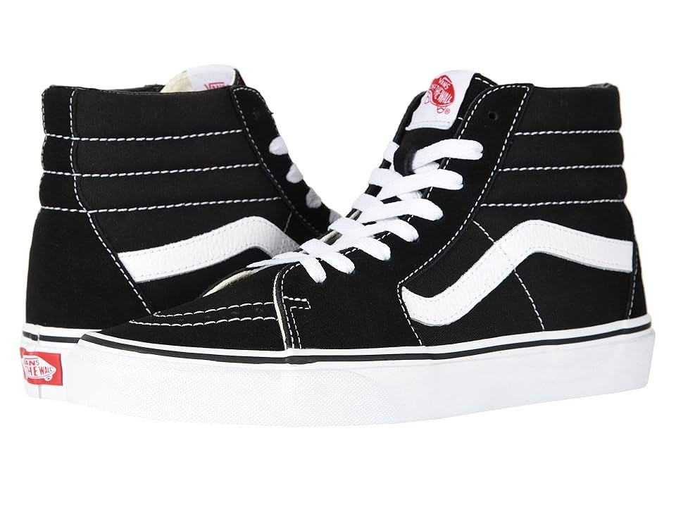 Vans SK8-Hi Shoes Black/White : Men's 15 - Women's 16.5 Medium, Canvas/Leather/Suede | Zappos
