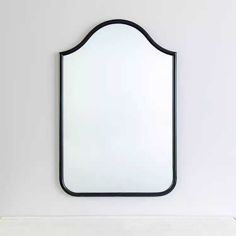 Black Metal Linear Wave Mirror | Kirkland's Home